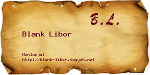 Blank Libor névjegykártya